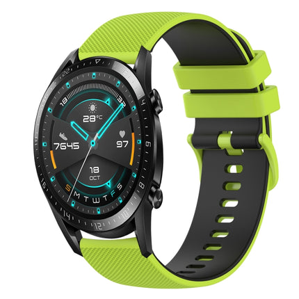 22mm Checkered Two-Color Silicone Watch Band, For Huawei Watch GT 2E, For Huawei GT2 46mm