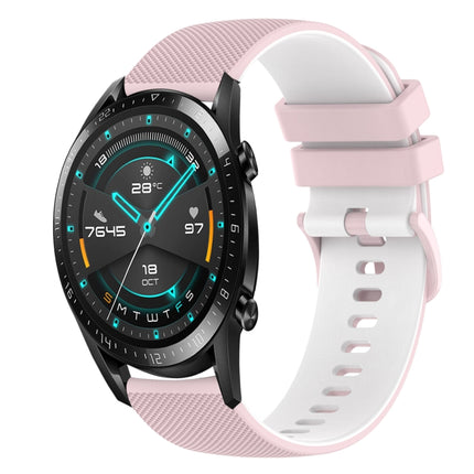 22mm Checkered Two-Color Silicone Watch Band, For Huawei Watch GT 2E, For Huawei GT2 46mm