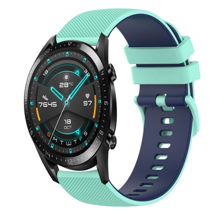 22mm Checkered Two-Color Silicone Watch Band, For Huawei Watch GT 2E, For Huawei GT2 46mm