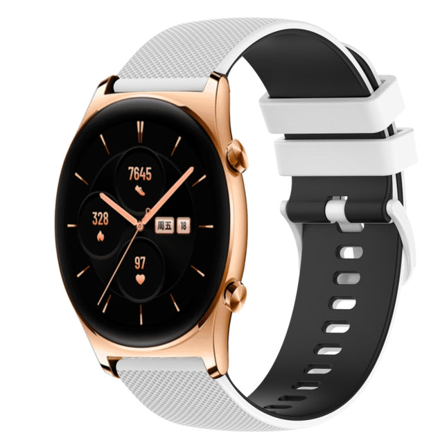 22mm Checkered Two-Color Silicone Watch Band, For Honor Watch GS 3, For Honor Watch GS Pro