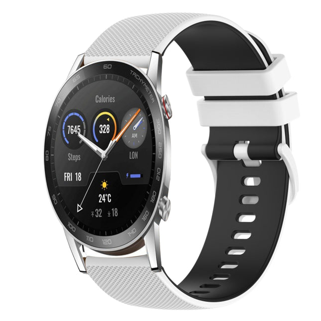 22mm Checkered Two-Color Silicone Watch Band, For Honor Magic Watch 2 46mm, For Honor Watch Dream