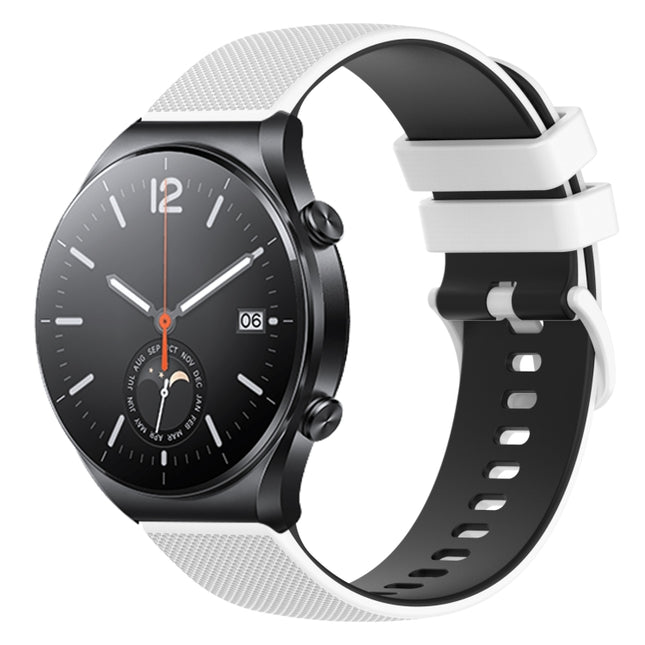 22mm Checkered Two-Color Silicone Watch Band, For Xiaomi Watch S1, For Xiaomi Watch Color 2