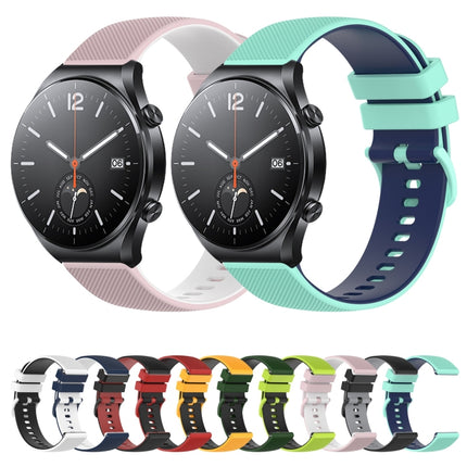 22mm Checkered Two-Color Silicone Watch Band, For Xiaomi Watch S1, For Xiaomi Watch Color 2