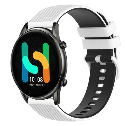 22mm Checkered Two-Color Silicone Watch Band, For  Xiaomi Haylou RT2 LS10, For Xiaomi Haylou RS4 LS12