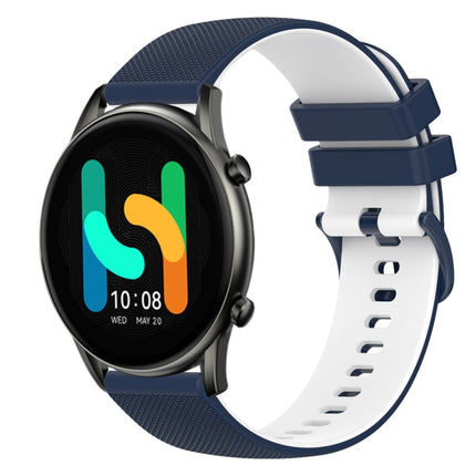 22mm Checkered Two-Color Silicone Watch Band, For  Xiaomi Haylou RT2 LS10, For Xiaomi Haylou RS4 LS12