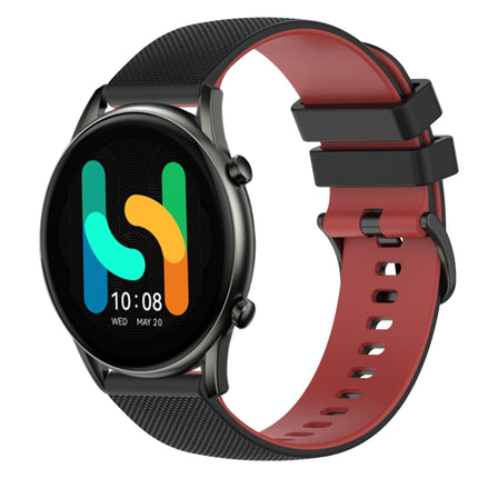 22mm Checkered Two-Color Silicone Watch Band, For  Xiaomi Haylou RT2 LS10, For Xiaomi Haylou RS4 LS12