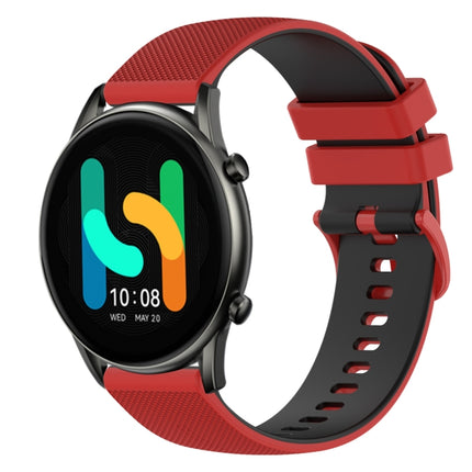 22mm Checkered Two-Color Silicone Watch Band, For  Xiaomi Haylou RT2 LS10, For Xiaomi Haylou RS4 LS12