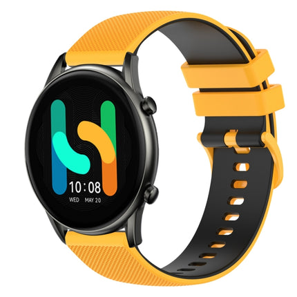 22mm Checkered Two-Color Silicone Watch Band, For  Xiaomi Haylou RT2 LS10, For Xiaomi Haylou RS4 LS12