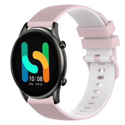 22mm Checkered Two-Color Silicone Watch Band, For  Xiaomi Haylou RT2 LS10, For Xiaomi Haylou RS4 LS12