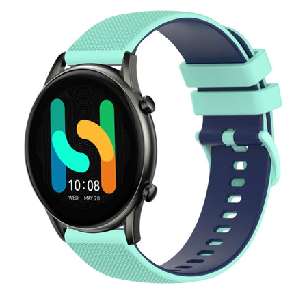 22mm Checkered Two-Color Silicone Watch Band, For  Xiaomi Haylou RT2 LS10, For Xiaomi Haylou RS4 LS12