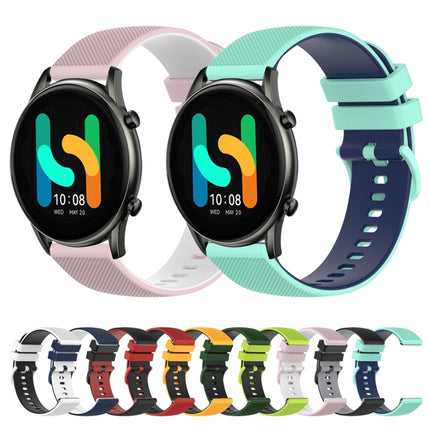 22mm Checkered Two-Color Silicone Watch Band, For  Xiaomi Haylou RT2 LS10, For Xiaomi Haylou RS4 LS12
