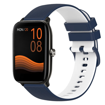 22mm Checkered Two-Color Silicone Watch Band, For Xiaomi Haylou GST LS09B, For Xiaomi Haylou RT LS05S