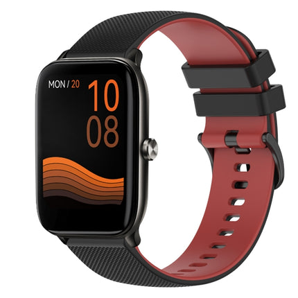 22mm Checkered Two-Color Silicone Watch Band, For Xiaomi Haylou GST LS09B, For Xiaomi Haylou RT LS05S