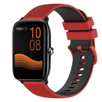 22mm Checkered Two-Color Silicone Watch Band, For Xiaomi Haylou GST LS09B, For Xiaomi Haylou RT LS05S