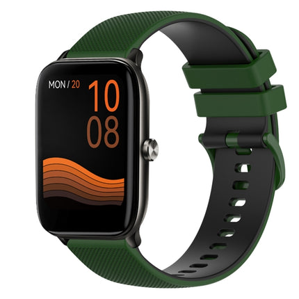 22mm Checkered Two-Color Silicone Watch Band, For Xiaomi Haylou GST LS09B, For Xiaomi Haylou RT LS05S