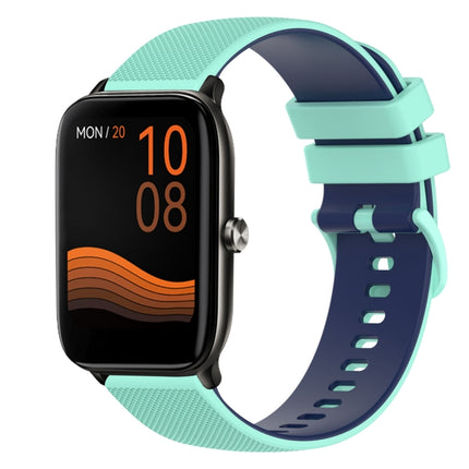 22mm Checkered Two-Color Silicone Watch Band, For Xiaomi Haylou GST LS09B, For Xiaomi Haylou RT LS05S