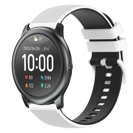 22mm Checkered Two-Color Silicone Watch Band, For Xiaomi Haylou GST LS09B, For Xiaomi Haylou RT LS05S
