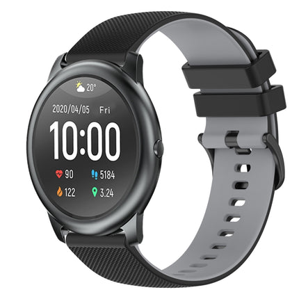 22mm Checkered Two-Color Silicone Watch Band, For Xiaomi Haylou GST LS09B, For Xiaomi Haylou RT LS05S