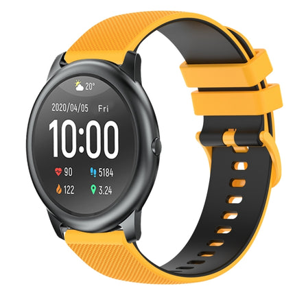 22mm Checkered Two-Color Silicone Watch Band, For Xiaomi Haylou GST LS09B, For Xiaomi Haylou RT LS05S