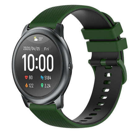 22mm Checkered Two-Color Silicone Watch Band, For Xiaomi Haylou GST LS09B, For Xiaomi Haylou RT LS05S