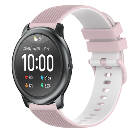 22mm Checkered Two-Color Silicone Watch Band, For Xiaomi Haylou GST LS09B, For Xiaomi Haylou RT LS05S