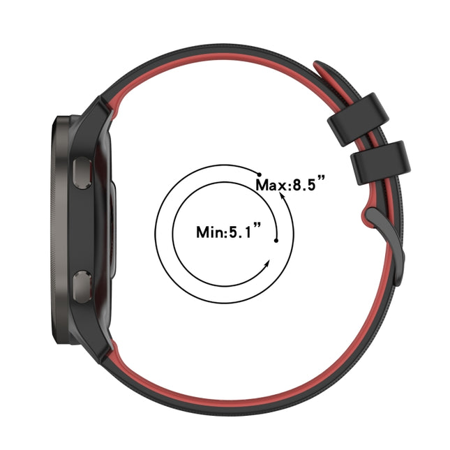 22mm Checkered Two-Color Silicone Watch Band, For Samsung Galaxy Watch3 45mm, For Samsung Galaxy Watch 46mm