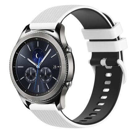 22mm Checkered Two-Color Silicone Watch Band, For Samsung Gear S3 Classic, For Samsung Gear S3 Frontier
