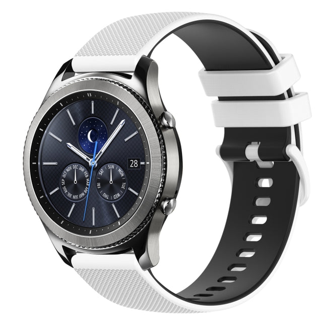 22mm Checkered Two-Color Silicone Watch Band, For Samsung Gear S3 Classic, For Samsung Gear S3 Frontier