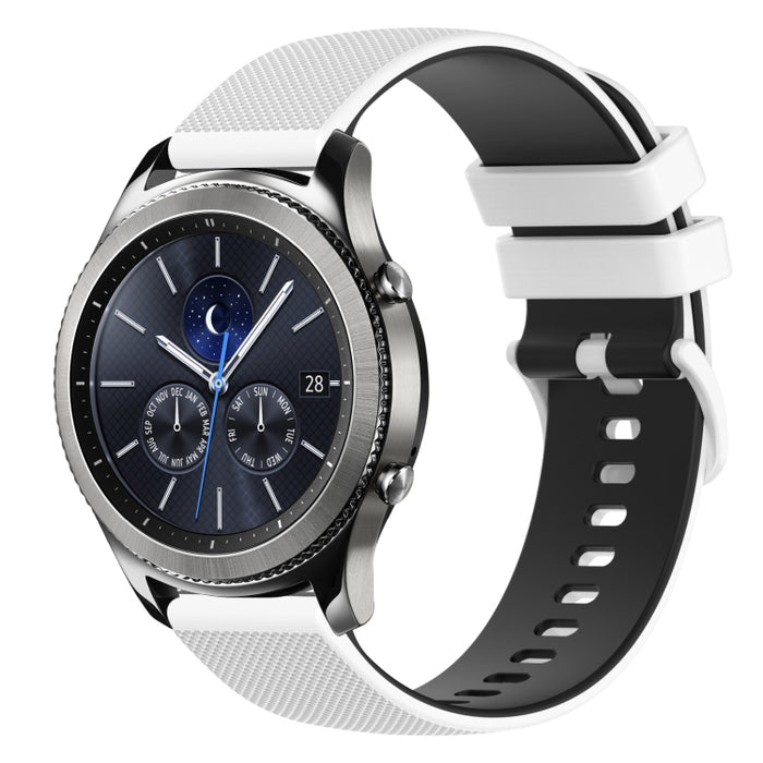 22mm Checkered Two-Color Silicone Watch Band, For Samsung Gear S3 Classic, For Samsung Gear S3 Frontier