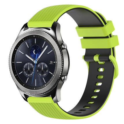 22mm Checkered Two-Color Silicone Watch Band, For Samsung Gear S3 Classic, For Samsung Gear S3 Frontier