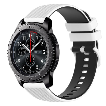 22mm Checkered Two-Color Silicone Watch Band, For Samsung Gear S3 Classic, For Samsung Gear S3 Frontier