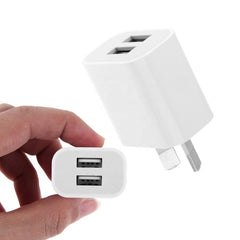 Mini Dual Port USB Charger with USB to 8 Pin Data Cable, AU Plug, AU Plug + 8 Pin Cable