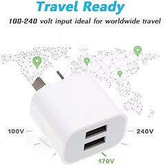 Mini Dual Port USB Charger with USB to 8 Pin Data Cable, AU Plug, AU Plug + 8 Pin Cable