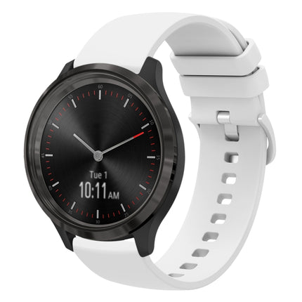 20mm Solid Color Soft Silicone Watch Band, For Garmin Venu SQ, For Garmin Vivomove 3