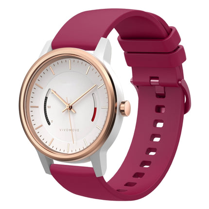 20mm Solid Color Soft Silicone Watch Band, For Garmin Garminmove Style, For Garmin Vivomove
