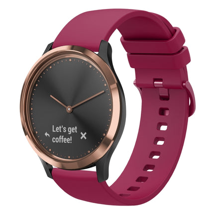 20mm Solid Color Soft Silicone Watch Band, For Garmin Vivomove HR Sport, For Garmin Vivoactive 3