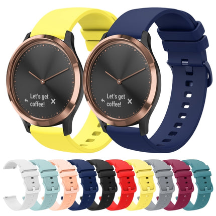 20mm Solid Color Soft Silicone Watch Band, For Garmin Vivomove HR Sport, For Garmin Vivoactive 3