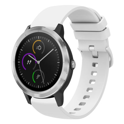 20mm Solid Color Soft Silicone Watch Band, For Garmin Vivomove HR Sport, For Garmin Vivoactive 3