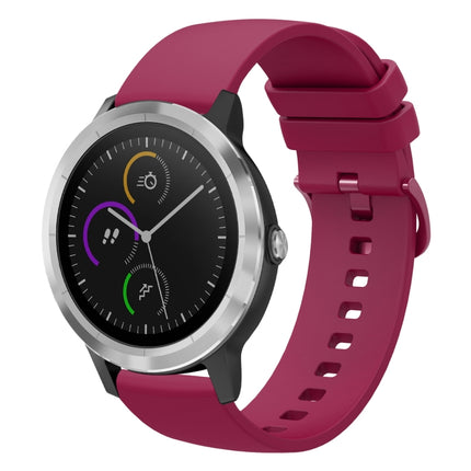 20mm Solid Color Soft Silicone Watch Band, For Garmin Vivomove HR Sport, For Garmin Vivoactive 3