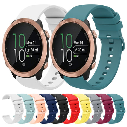 20mm Solid Color Soft Silicone Watch Band, For Garmin Forerunner 645 Music