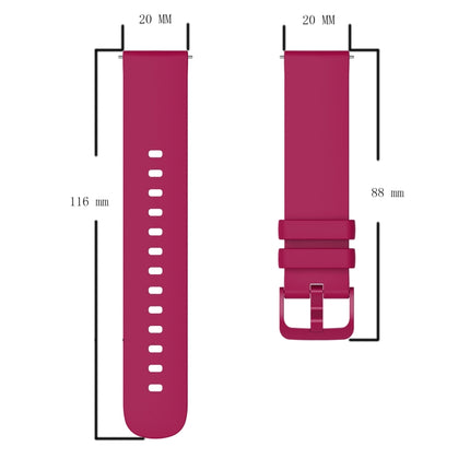 20mm Solid Color Soft Silicone Watch Band, For Samsung Galaxy Watch Active 2 44mm, For Samsung Galaxy Watch Active 40mm