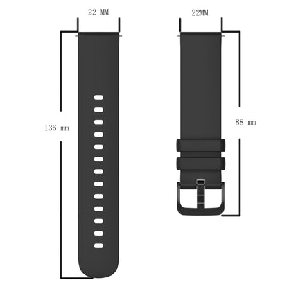 22mm Solid Color Soft Silicone Watch Band, For  Xiaomi Haylou RT2 LS10, For Xiaomi Haylou RS4 LS12