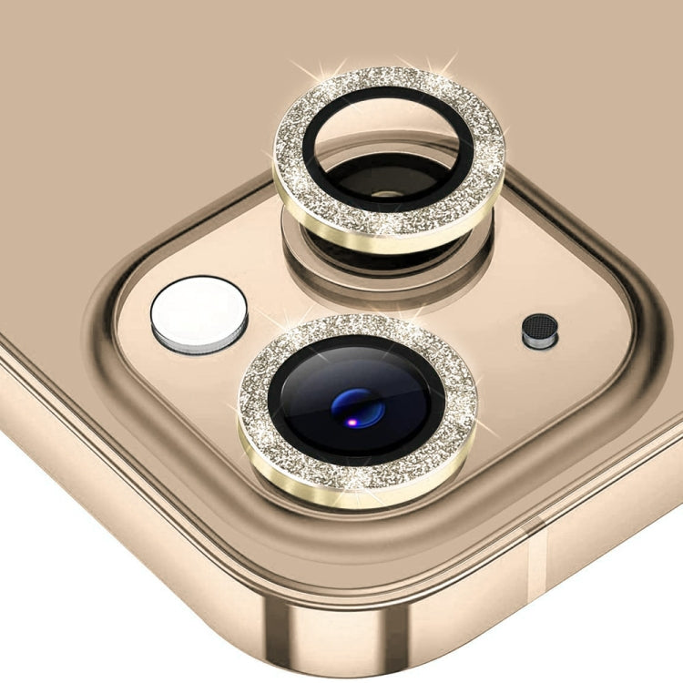 ENKAY Glitter Rear Lens Aluminium Alloy Tempered Glass Film For iPhone 14 / 14 Max, For iPhone 14 / 14 Plus