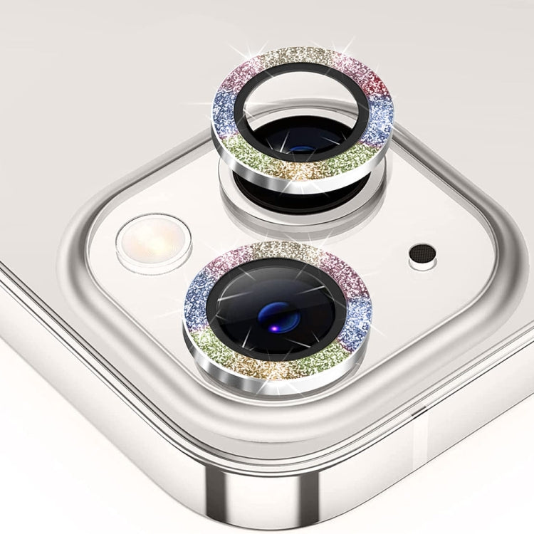 ENKAY Glitter Rear Lens Aluminium Alloy Tempered Glass Film For iPhone 14 / 14 Max, For iPhone 14 / 14 Plus