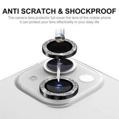 ENKAY Glitter Rear Lens Aluminium Alloy Tempered Glass Film For iPhone 14 / 14 Max, For iPhone 14 / 14 Plus