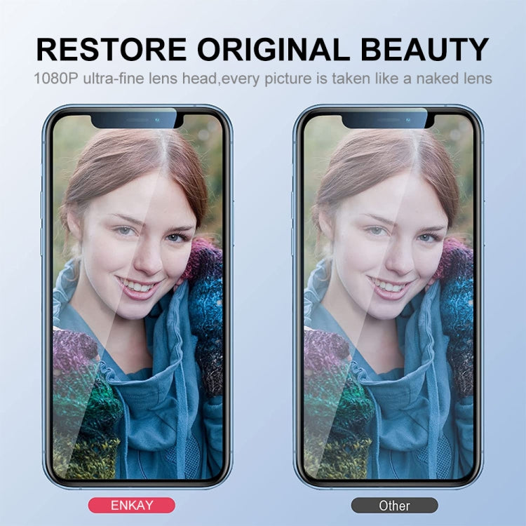 ENKAY Glitter Rear Lens Aluminium Alloy Tempered Glass Film For iPhone 14 / 14 Max, For iPhone 14 / 14 Plus