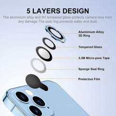 ENKAY Glitter Rear Lens Aluminium Alloy Tempered Glass Film For iPhone 14 Pro / 14 Pro Max, For iPhone 14 Pro / 14 Pro Max