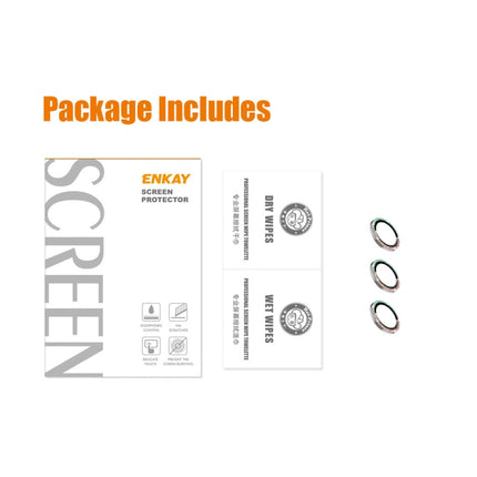 ENKAY Glitter Rear Lens Aluminium Alloy Tempered Glass Film For iPhone 14 Pro / 14 Pro Max, For iPhone 14 Pro / 14 Pro Max