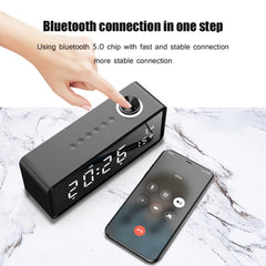AEC K5 Mirror Alarm Clock Bluetooth Speakers with LED Light Support TF / FM