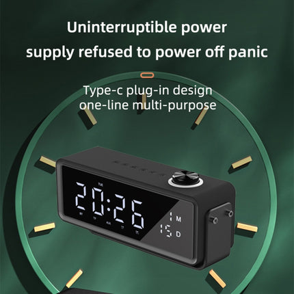 AEC K5 Mirror Alarm Clock Bluetooth Speakers with LED Light Support TF / FM